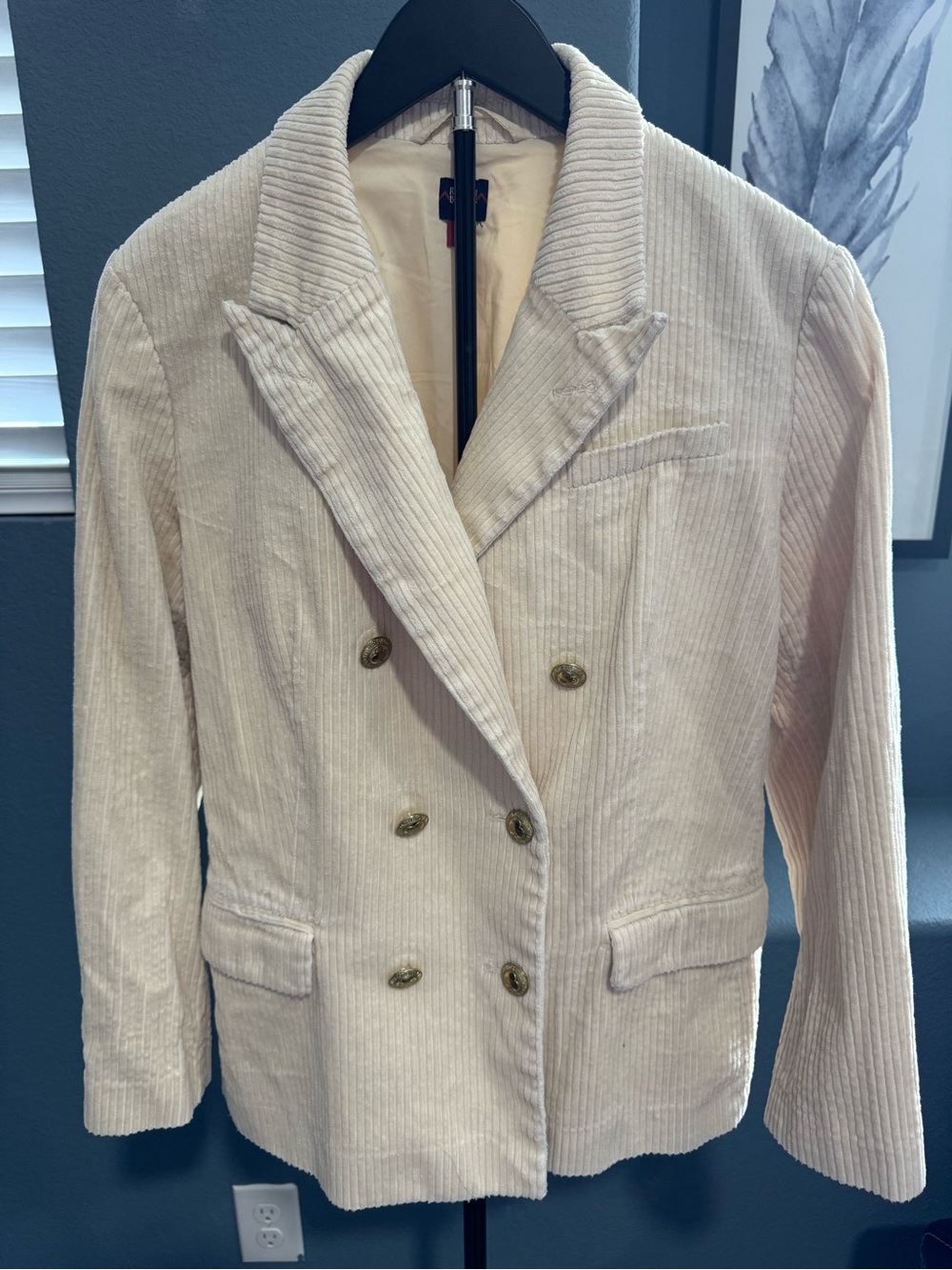 Rowing Blazers Cream Corduroy Double-Breasted Blazer